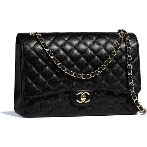 chanel maxi bag caviar leather|Maxi classic handbag, Grained calfskin & gold.